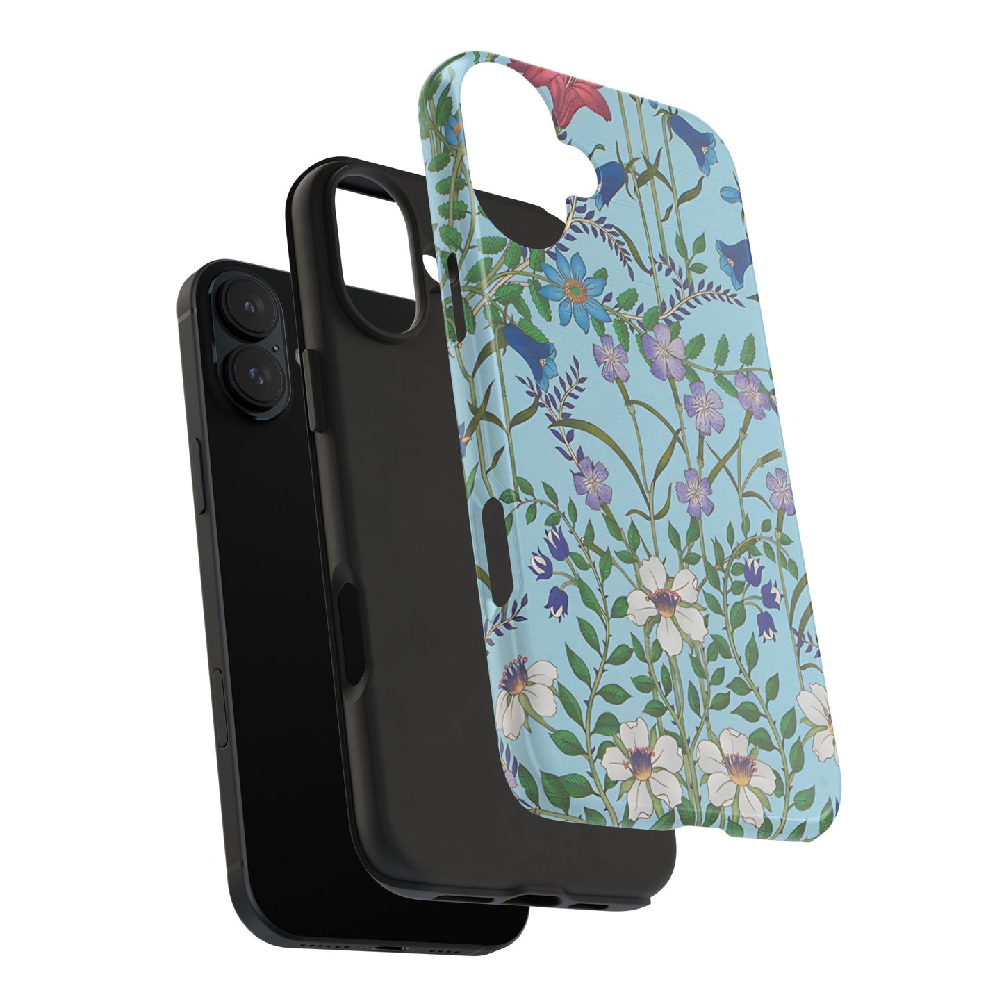 Vibrant Floral Tough Phone Case "Flora Blue"- Durable Protection for Your Device