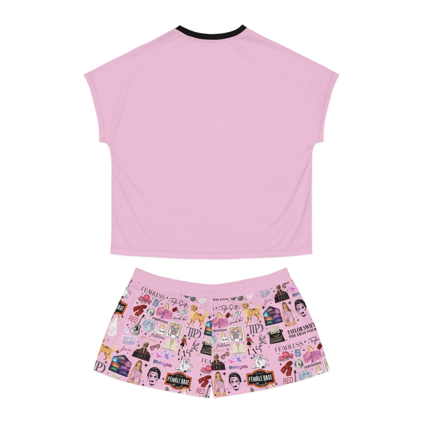 Pink Swiftie Fan Scatter Women's Short Pajama Set
