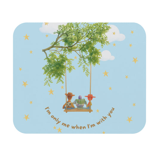 Whimsical Tree Swing Mouse Pad — "I'm Only Me When I'm With You"