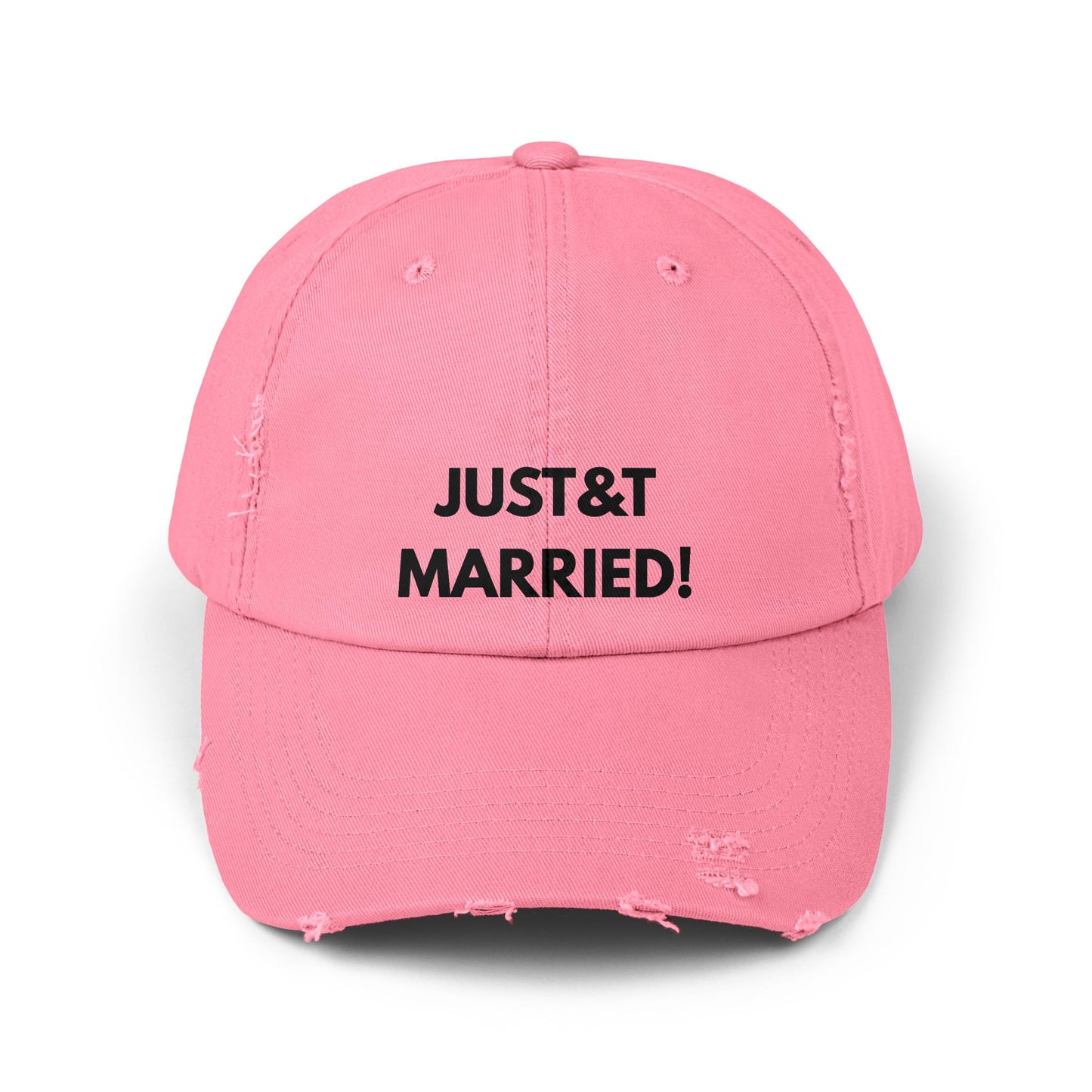 Just Married Unisex Distressed Cap