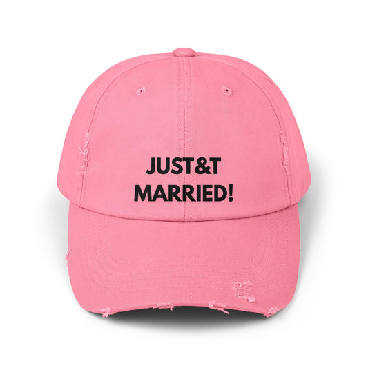Just Married Unisex Distressed Cap