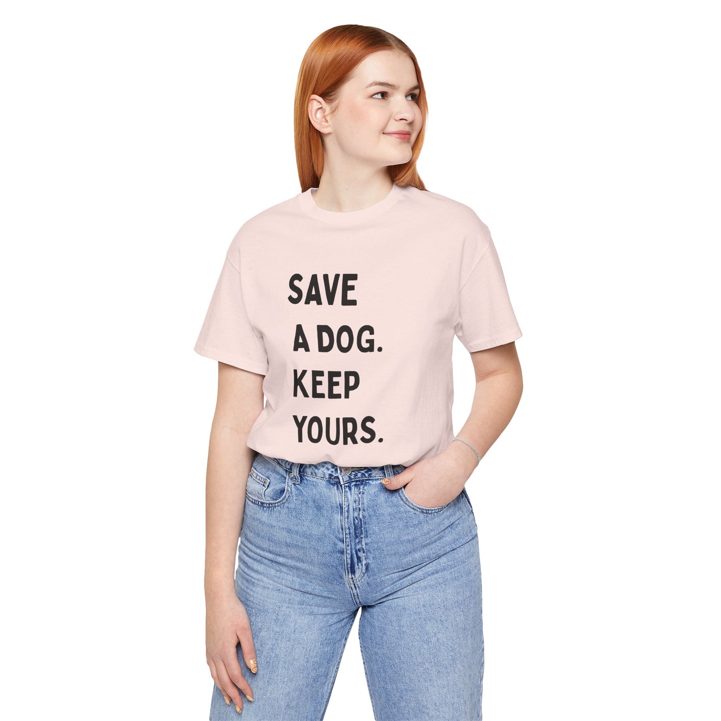 Save a Dog Unisex Jersey Tee, Dog Lover T-Shirt, Animal Rescue Shirt, Pet Adoption Gift, Support Animal Welfare Tee
