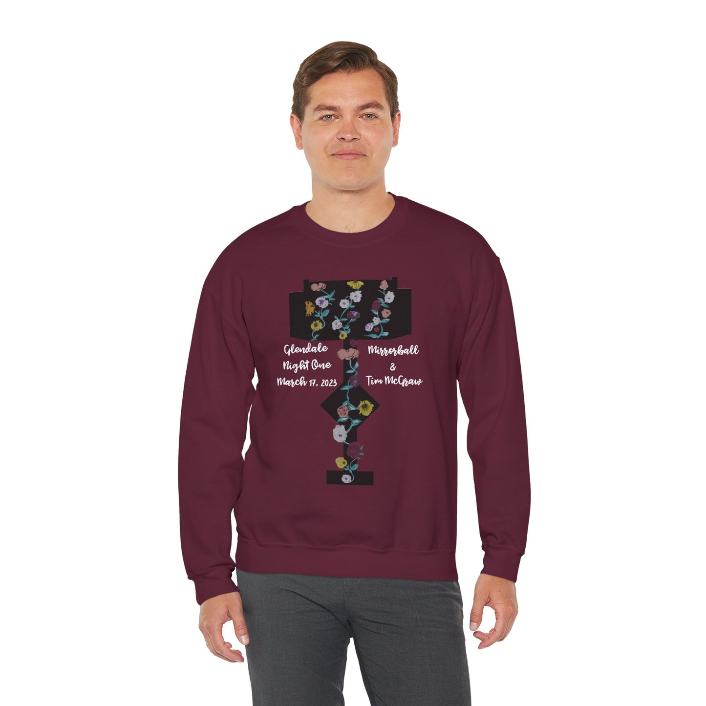 Custom Dates and Surprise Songs - Stage Flowers - Long Live - Unisex Heavy Blend™ Crewneck Sweatshirt