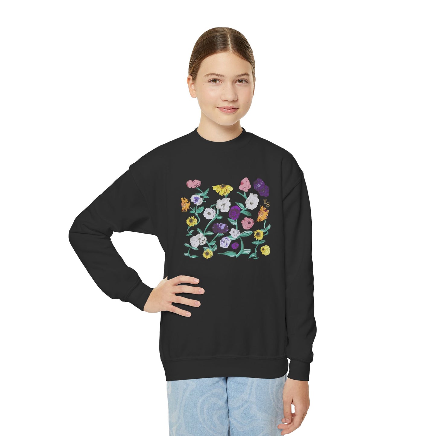 Youth Acoustic Piano Floral Crewneck Sweatshirt