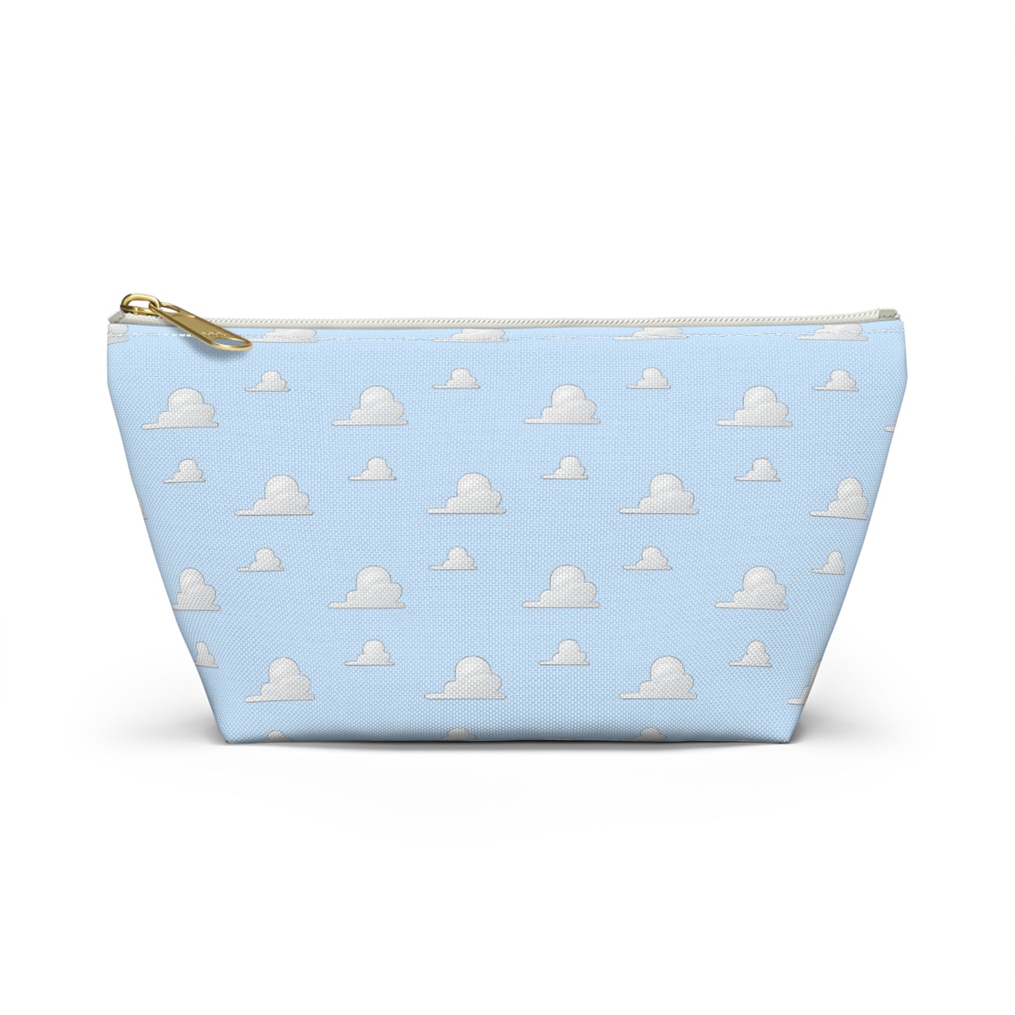 Cloud Pattern Accessory Pouch — Sky Blue T-Bottom Makeup Bag