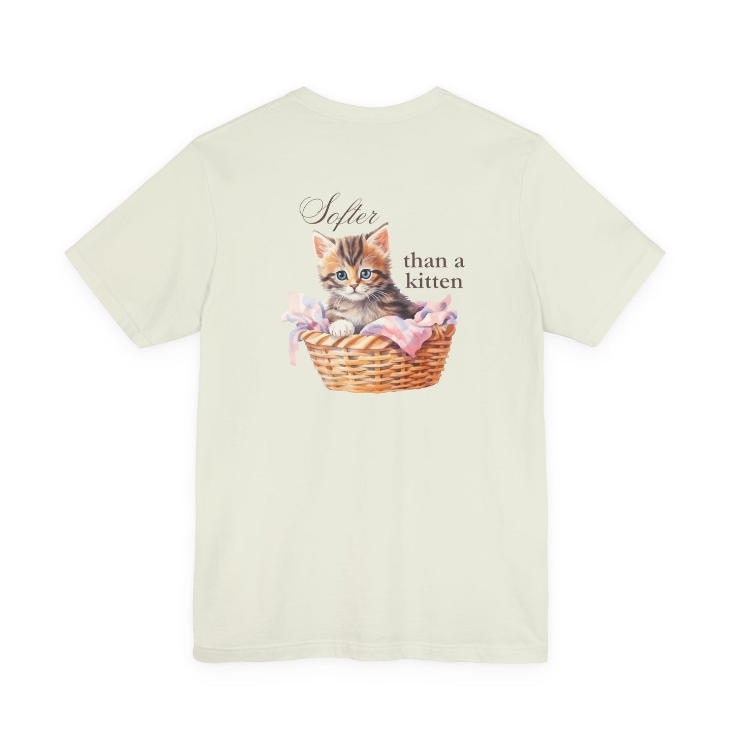 Sweeter than a Peach, Softer than a Kitten - Bella Canvas Unisex Jersey T-Shirt | Graphic Tee for Cat Lovers, Gifts for Her, Birthday Present, Casual Wear, Peach and Kitten Designs