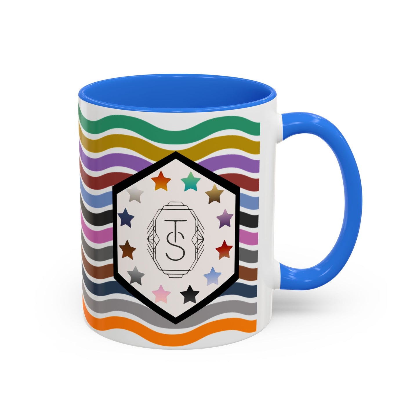 Wavy Tay-pendence Day Flag - Colorful Coffee Mugs - Spirited Sipware for Home, Office, Birthdays, or Holidays, Unique Gift Idea, Customizable Designs, Vibrant Drinkware