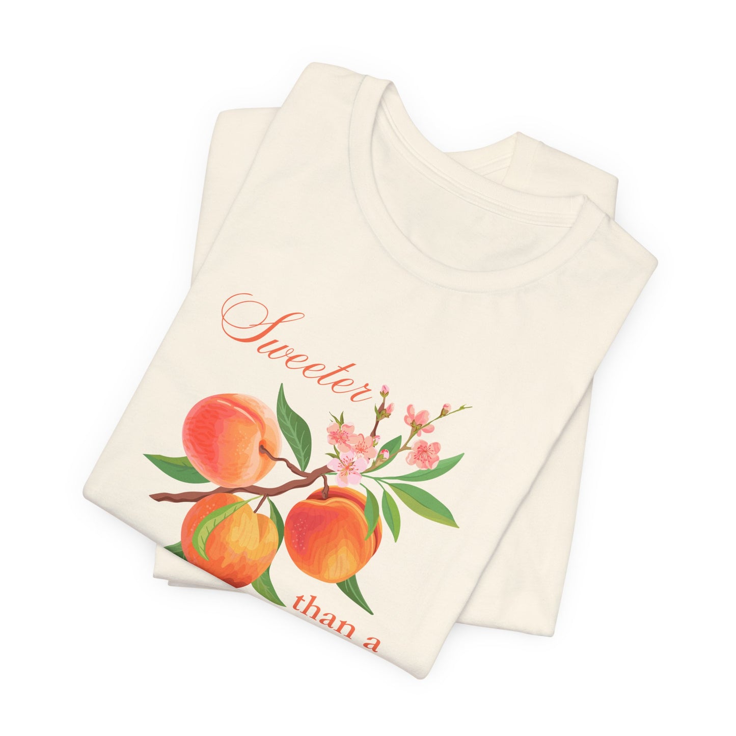 Sweeter than a Peach, Softer than a Kitten - Bella Canvas Unisex Jersey T-Shirt | Graphic Tee for Cat Lovers, Gifts for Her, Birthday Present, Casual Wear, Peach and Kitten Designs