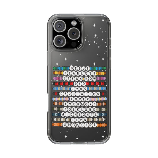 Simple Friendship Bracelets Clear Phone Case, Phone Cover, Gifts for Music Lovers, Holiday Gift, Birthday Gift, Customizable Design