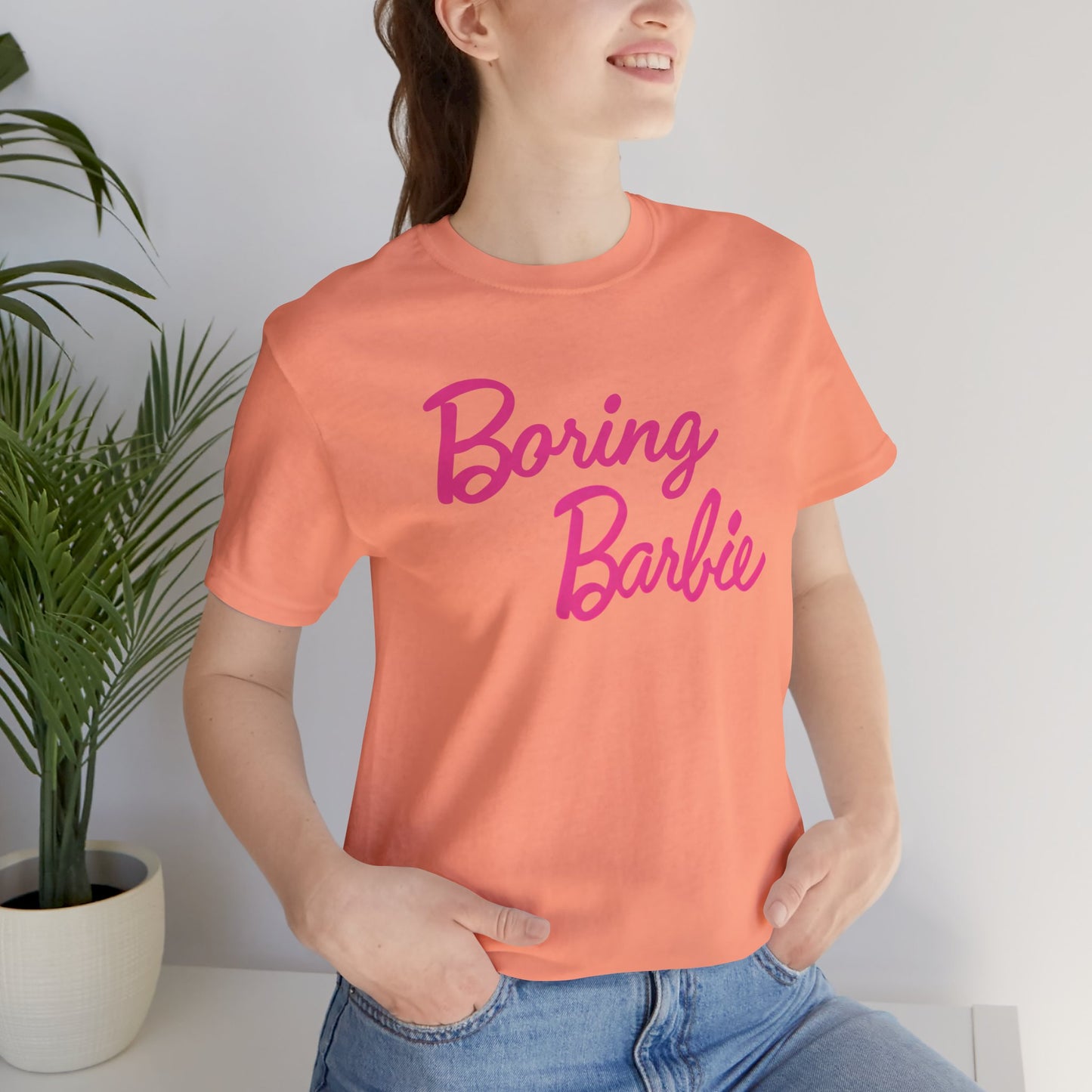 Boring B pink Tee - Fun Unisex Jersey Shirt, Cute Graphic Tee, Perfect Gift for Barbie Fans, Casual Style, Birthday Shirt, Retro Fashion