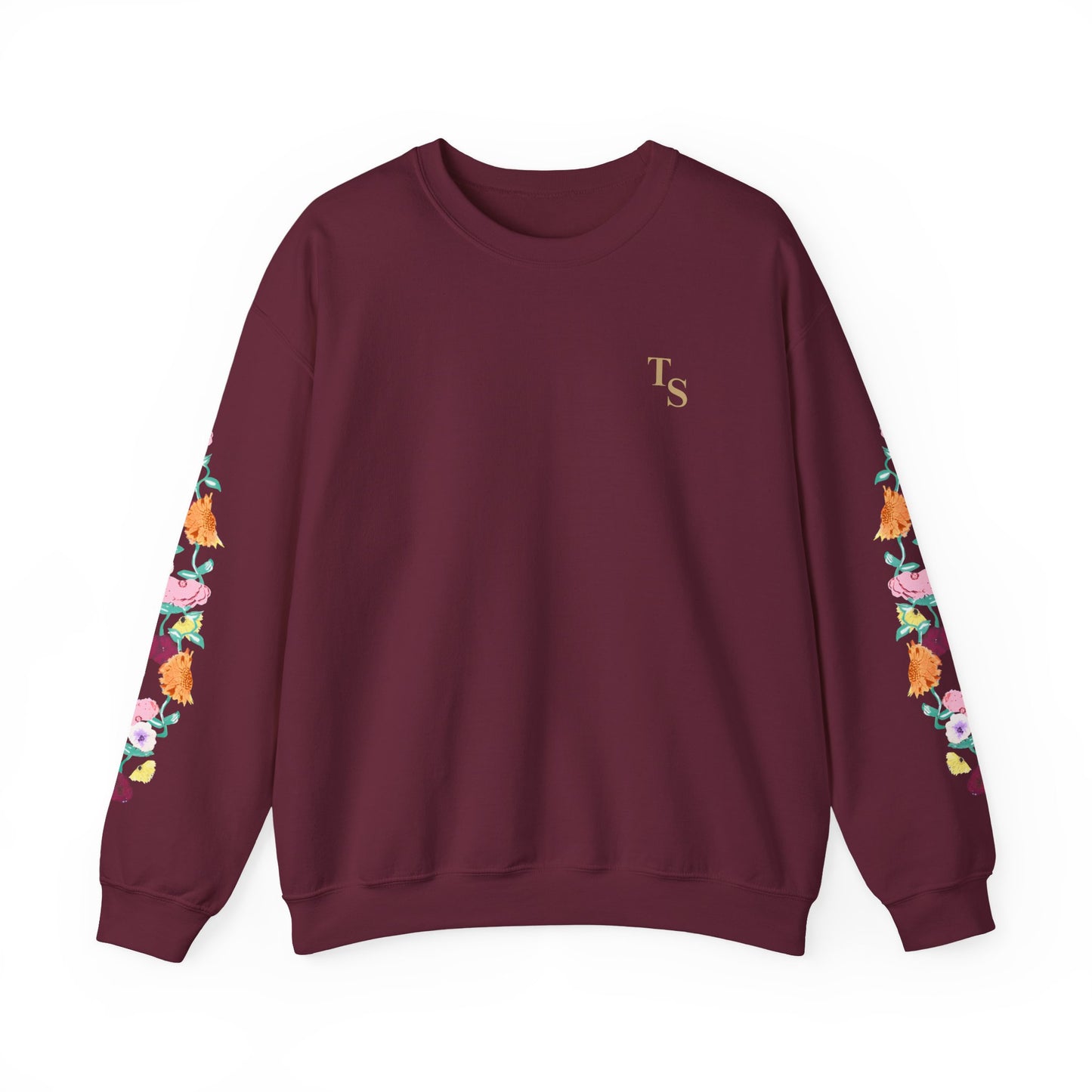 Acoustic Piano Floral Sleeve Crewneck Sweatshirt