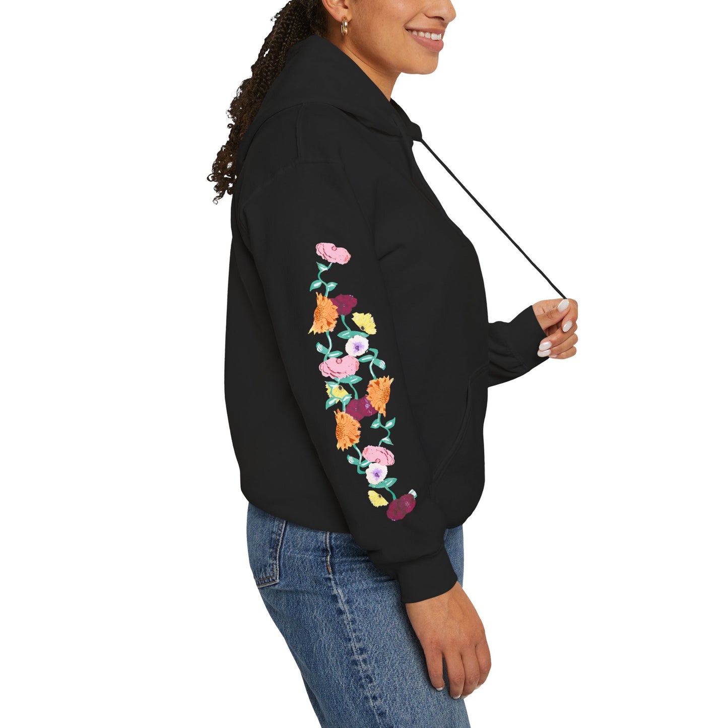 Acoustic Piano Floral Sleeve Hoodie