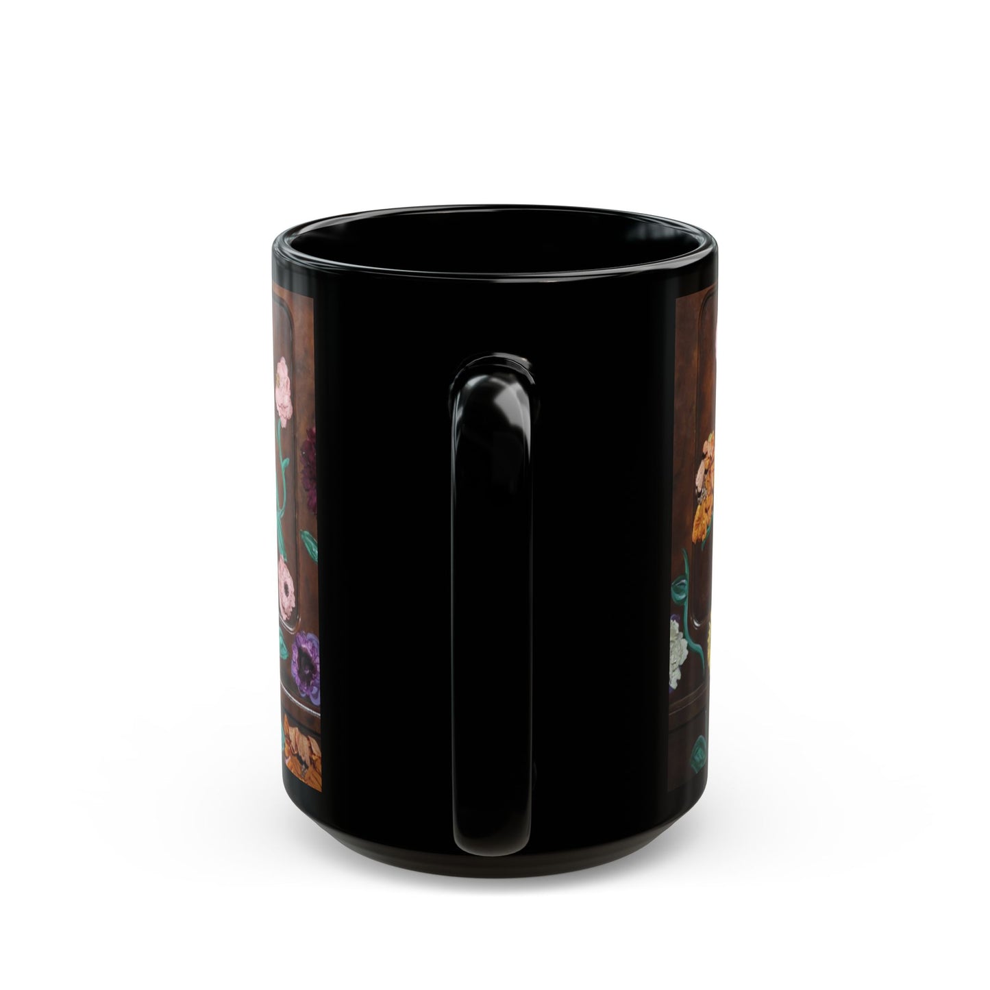 Surprise Song Floral Piano - Black Mug (11oz, 15oz)