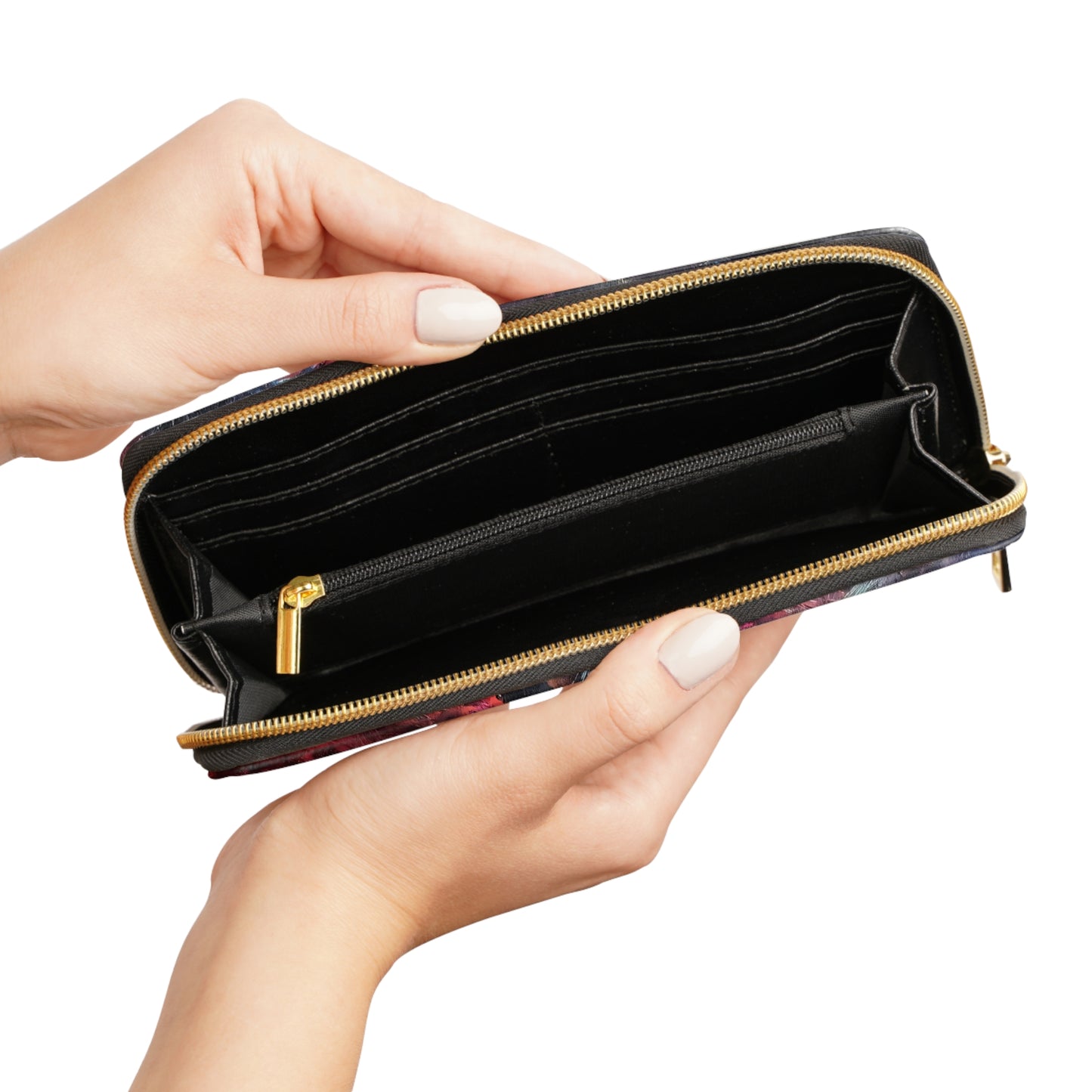 Zipper Wallet — Vintage Floral Quote Zip Wallet ("is this is the end of all the endings?")