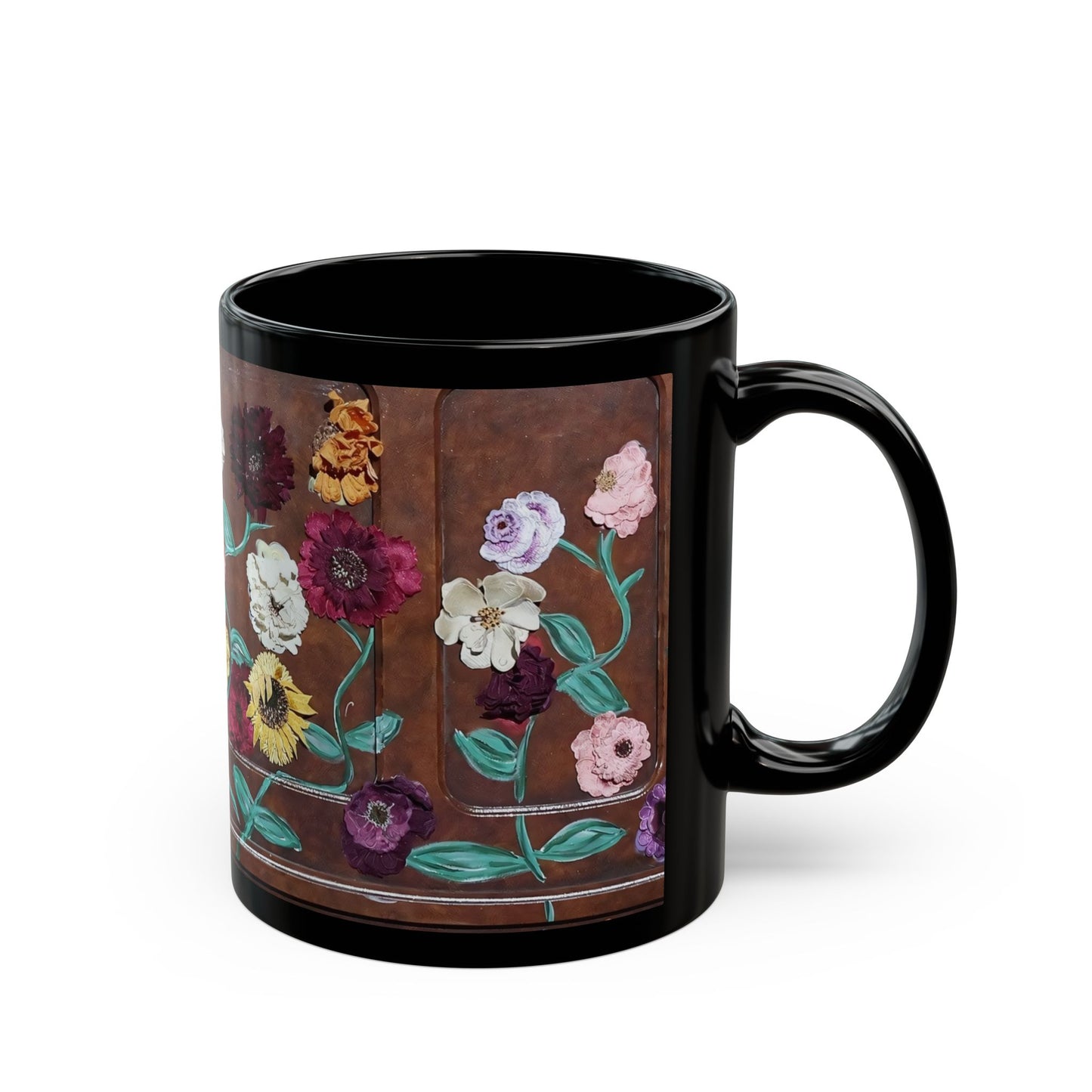 Surprise Song Floral Piano Black Mug (11oz, 15oz)