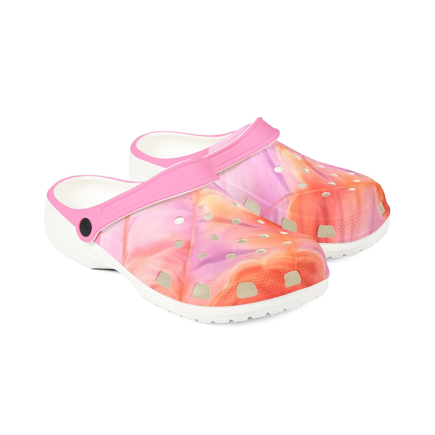 Pink Watercolor EVA Foam Clogs "Miss Americana" — Lightweight Garden & Beach Shoes