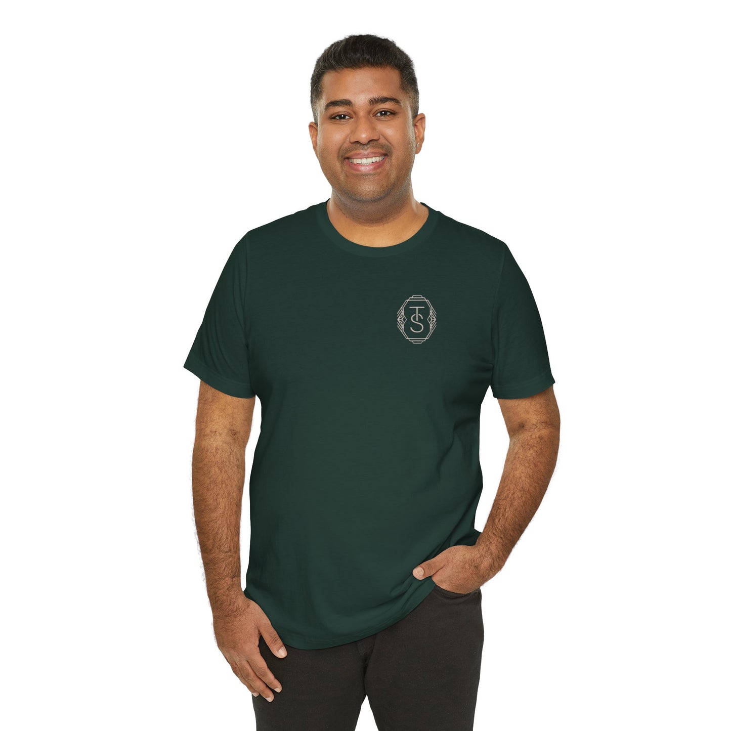 Minimalist Chest Initials Crest Tee