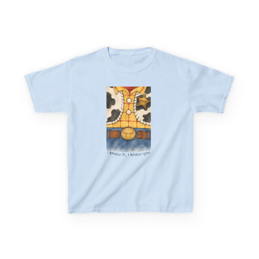 Kids T-Shirt — "I Knew It, I Knew You" Cowboy Outfit Graphic