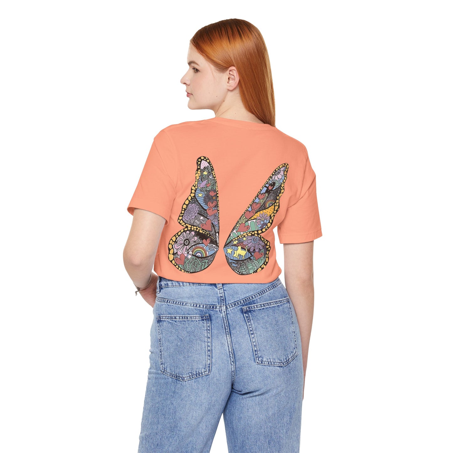 ME! butterfly wings front and back - Unisex Jersey Short Sleeve Tee