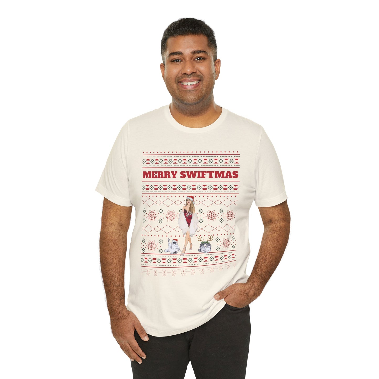 Ugly Swiftmas Sweater Unisex Jersey Short Sleeve Tee