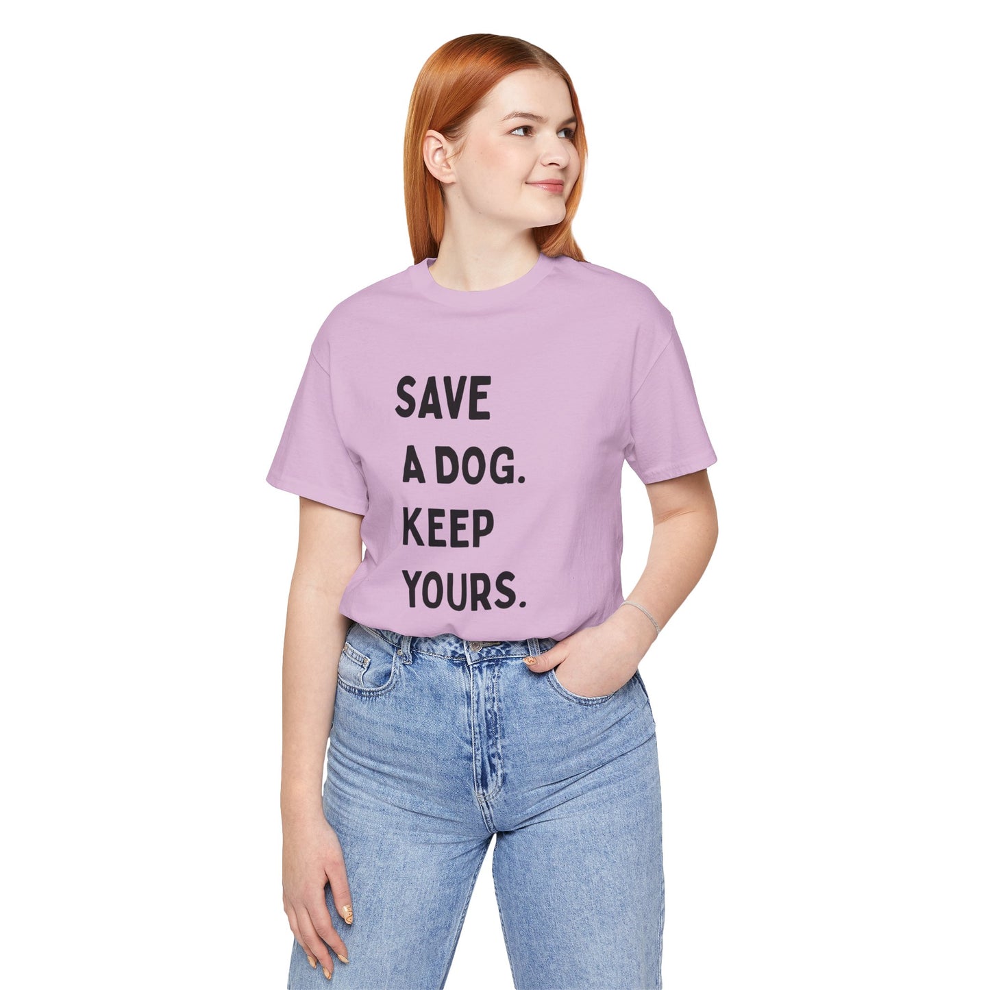 Save a Dog Unisex Jersey Tee, Dog Lover T-Shirt, Animal Rescue Shirt, Pet Adoption Gift, Support Animal Welfare Tee