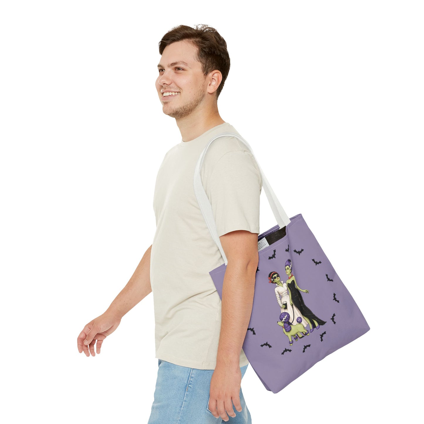 Gothic Brides Tote Bag — Retro Monster Dog Walk Design