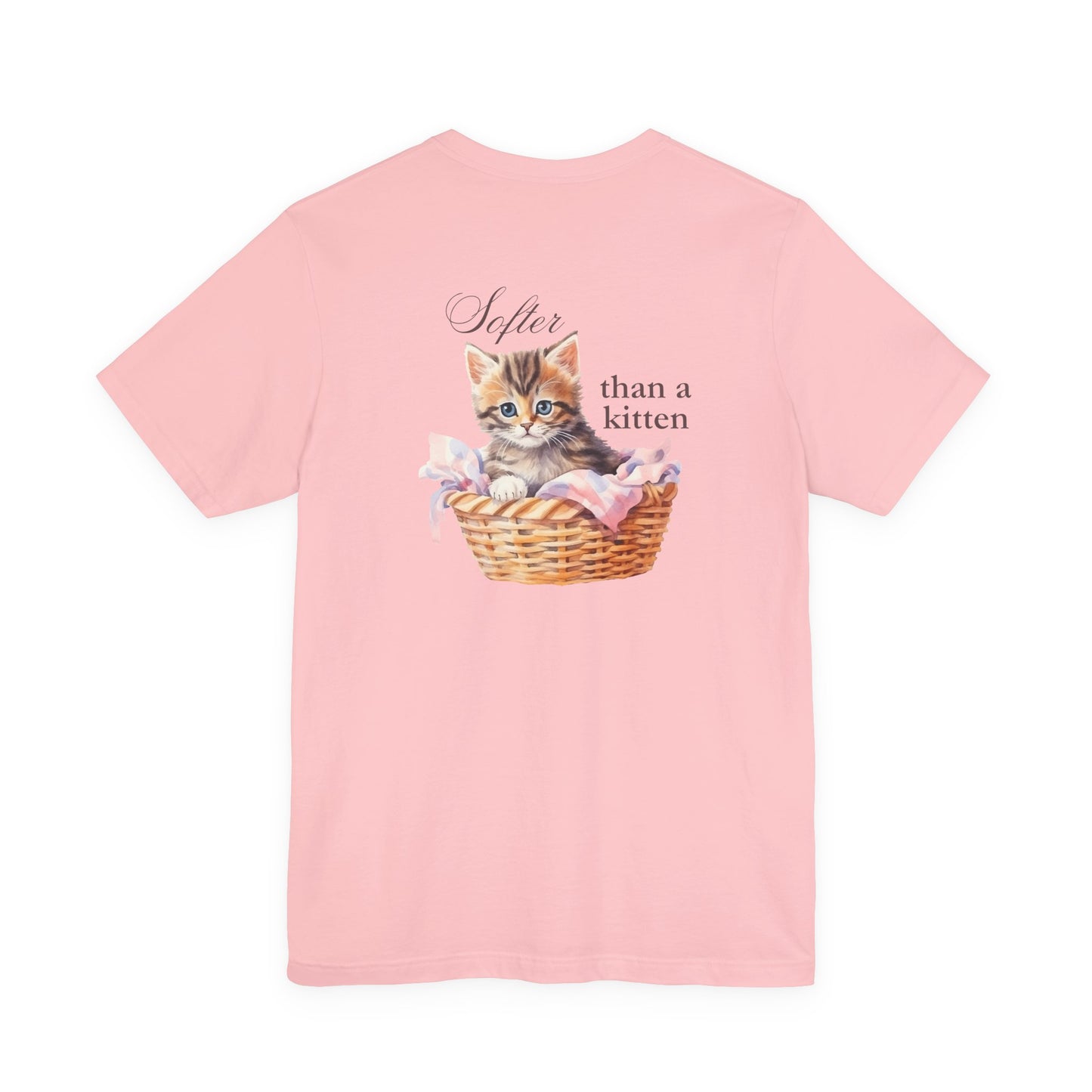 Sweeter than a Peach, Softer than a Kitten - Bella Canvas Unisex Jersey T-Shirt | Graphic Tee for Cat Lovers, Gifts for Her, Birthday Present, Casual Wear, Peach and Kitten Designs