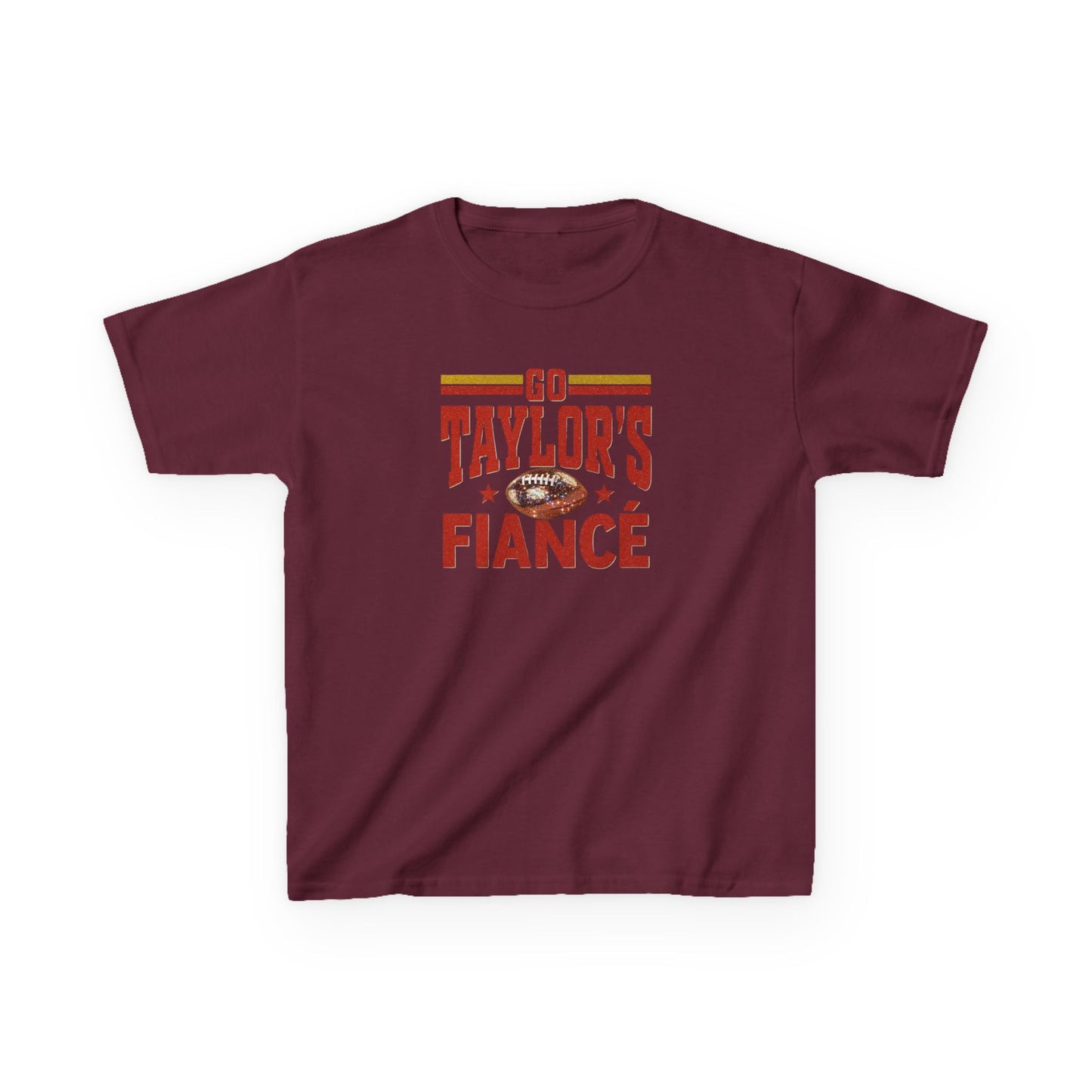 Kids Football Fiance' Themed Tee, Sports Apparel, Family Game Day Shirt, Cute Gift for Kids, Tailgate Outfit, Youth Cotton T-Shirt, Birthday Gift