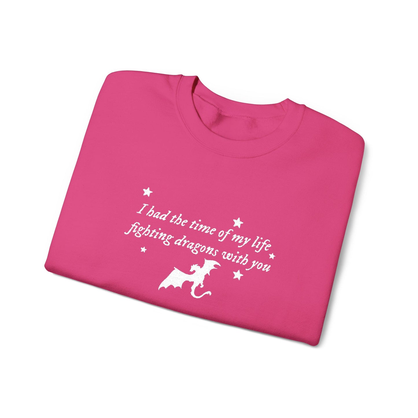 Embroidered Crewneck Sweatshirt — fighting dragons with you