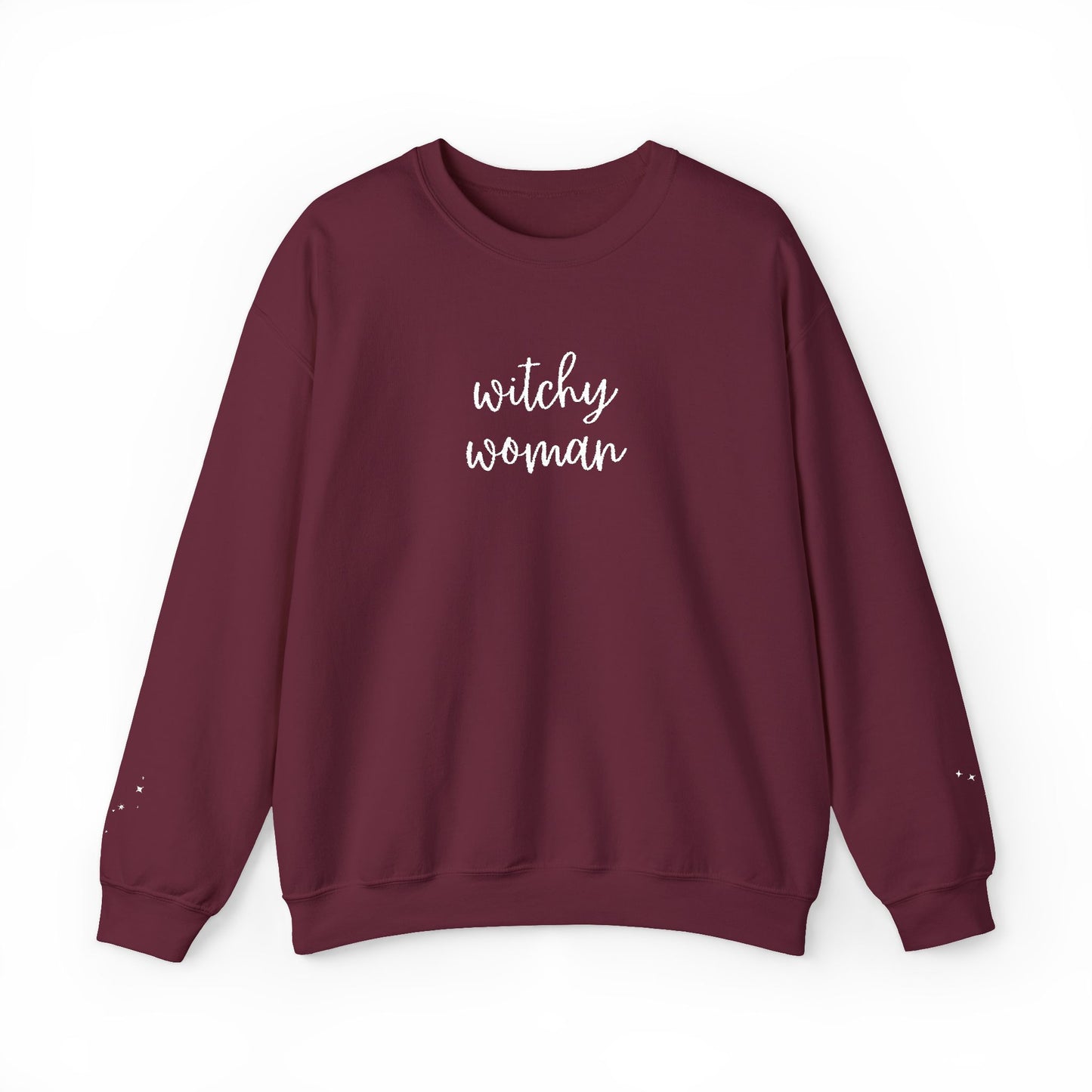 Embroidered Witchy Woman Unisex Heavy Blend™ Crewneck Sweatshirt