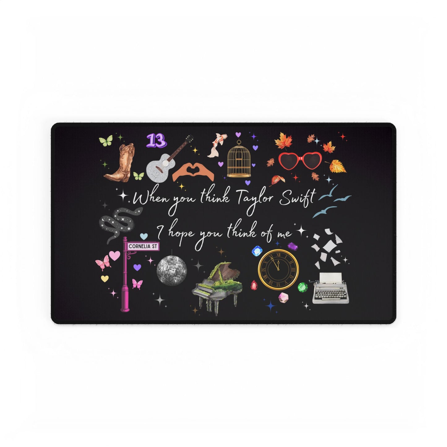 I hope you think of me Desk Mat, Music Decor, Office Accessories, Gift for Fans, Home Office Style, Inspirational Desk Pads