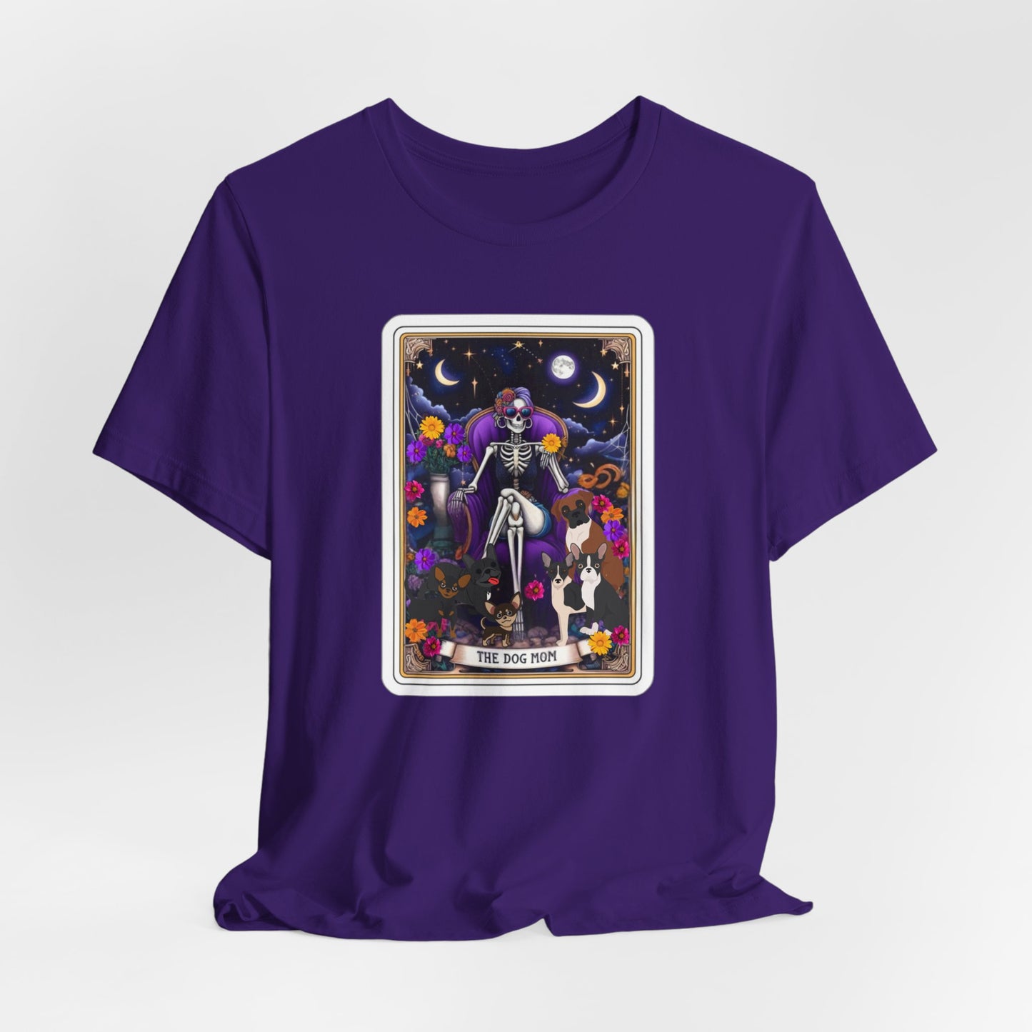 Custom Dog Mom Tarot Tee: Unisex Bella Canvas Jersey Short Sleeve Shirt, Pet Lover Gift, Graphic Tee, Casual Wear