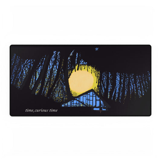Moonlit Cabin Desk Mat – "time, curious time" Scenic XL Mousepad