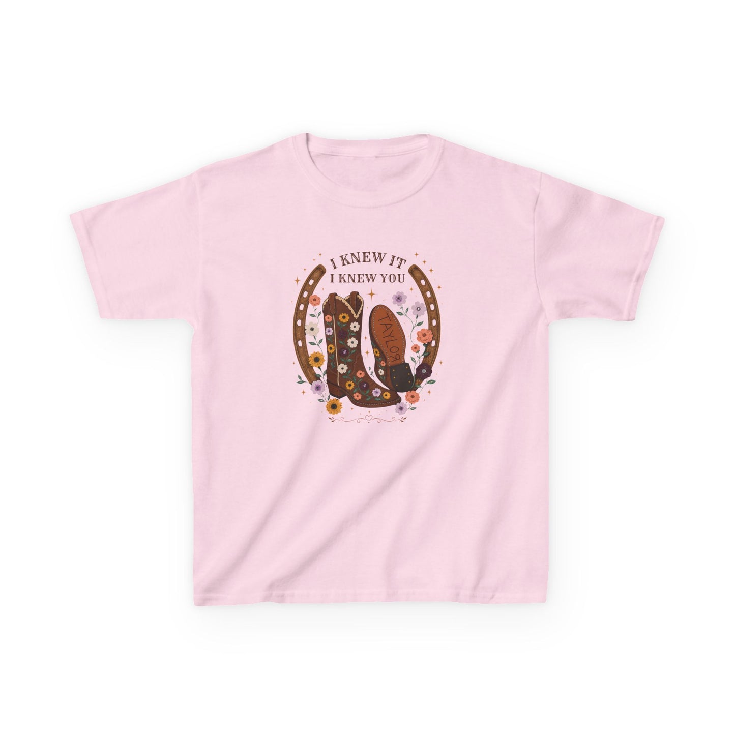 Kids T-Shirt — Cute Boots Design I knew you
