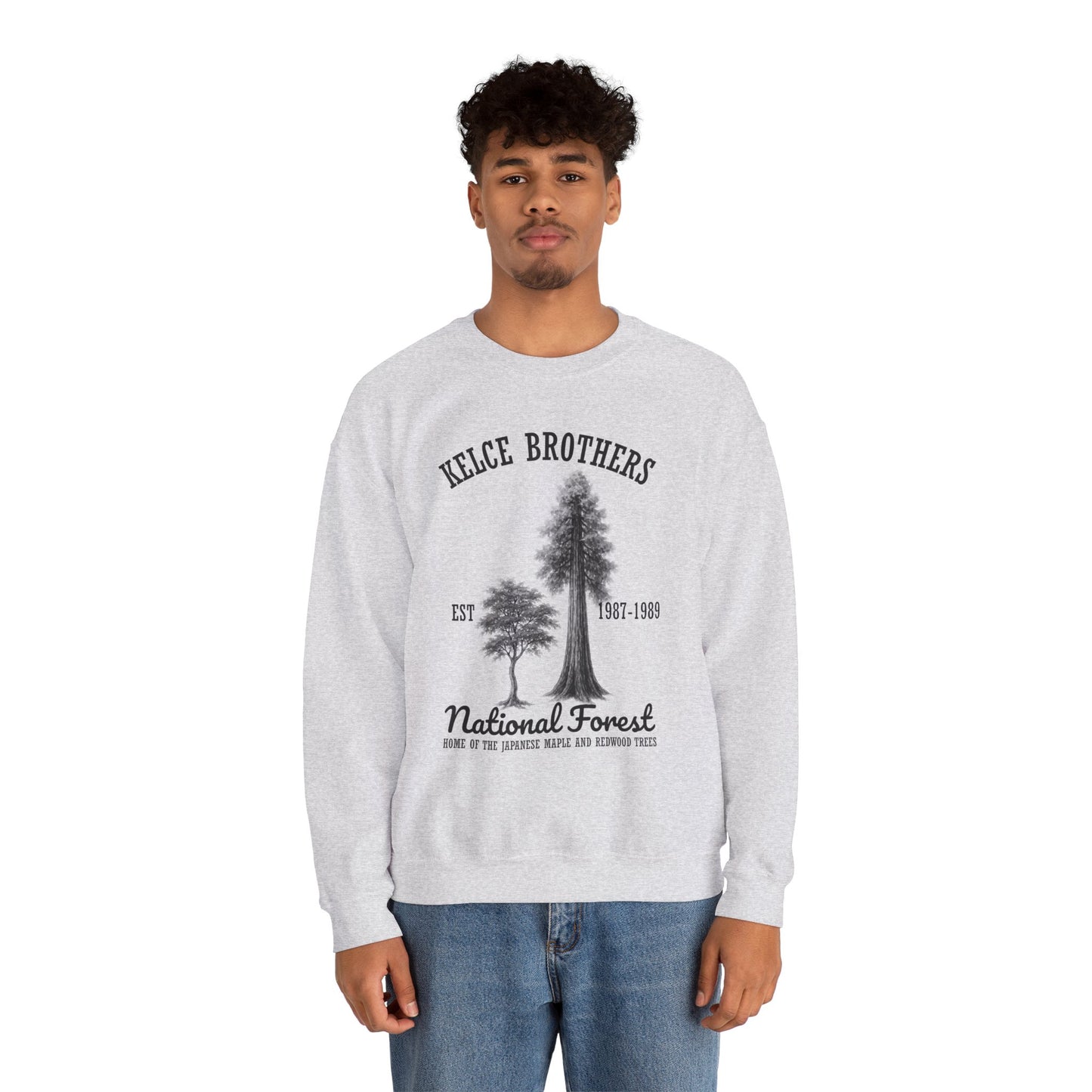 Kelce National Forest Crewneck Sweatshirt - "Kelce Brothers" Vintage Tree Graphic