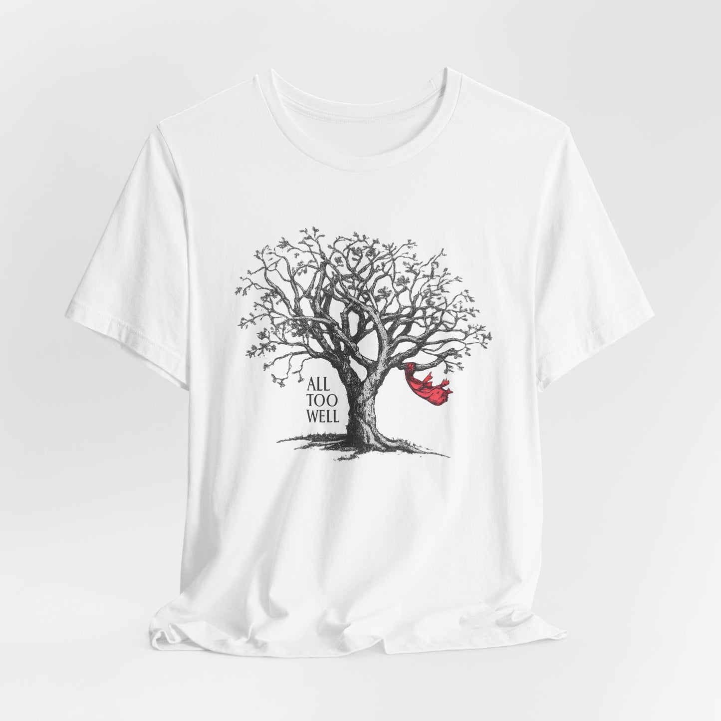 All Too Well Tree Graphic Tee — Red Scarf Shirt