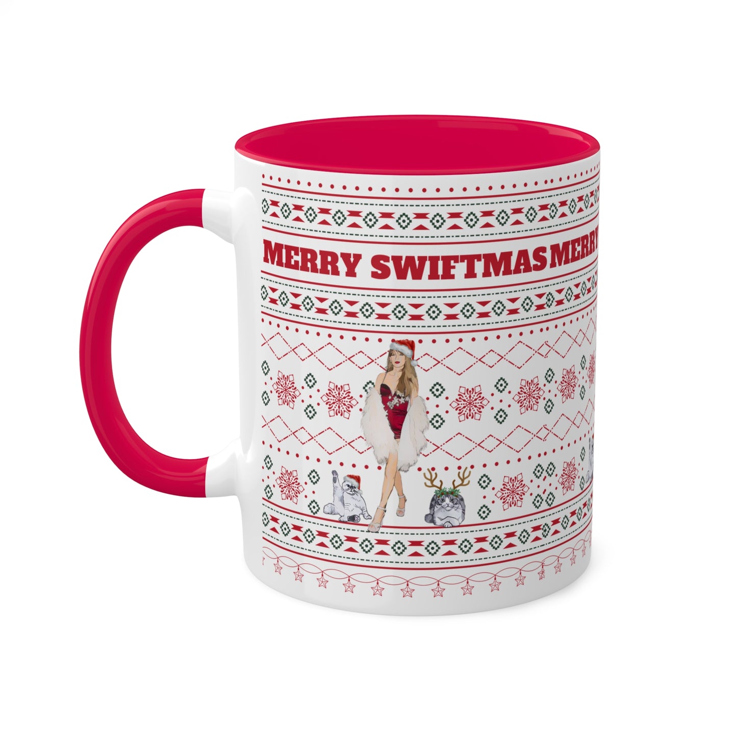 Ugly Swiftmas Sweater Colorful Mugs, 11oz