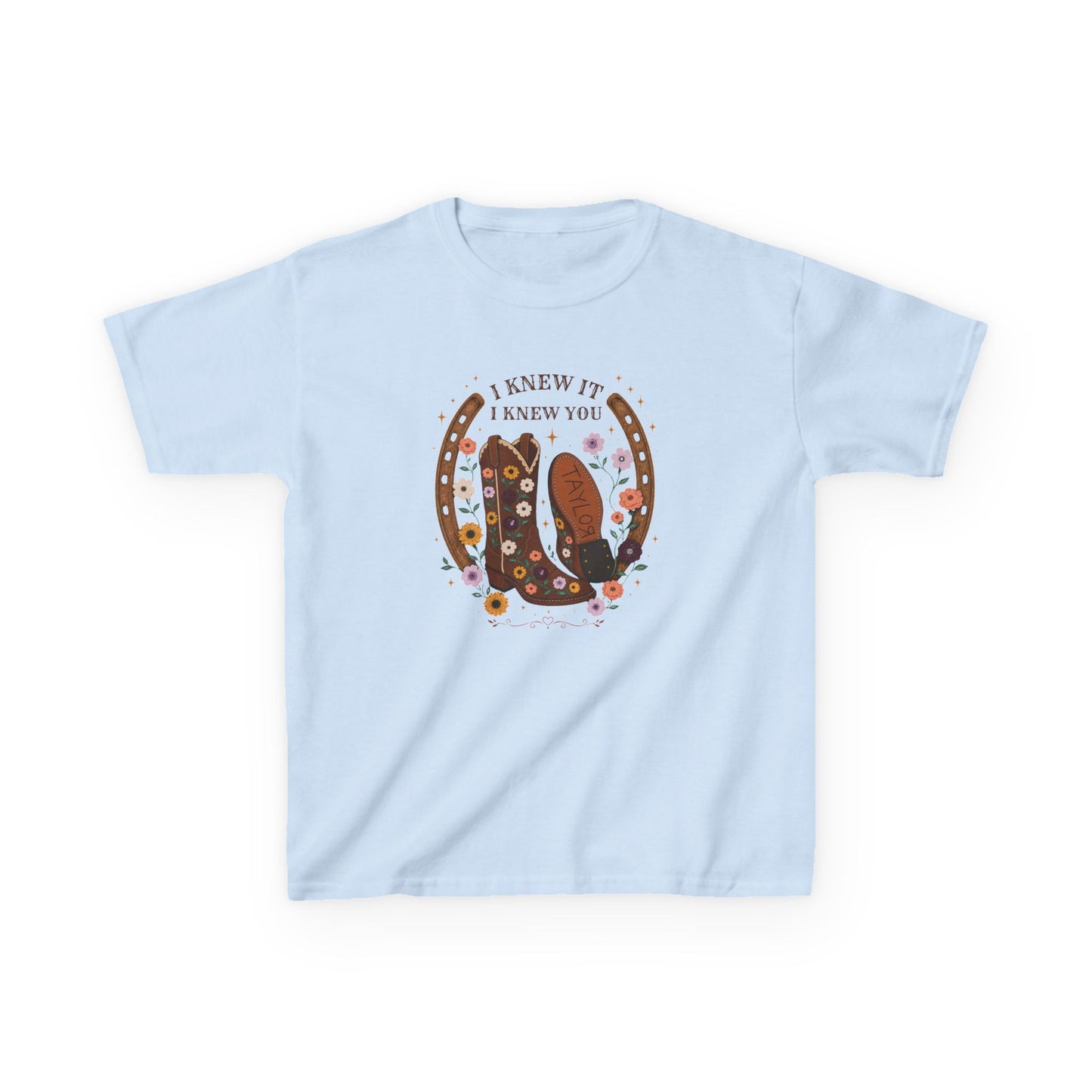 Kids T-Shirt — Cute Boots Design I knew you