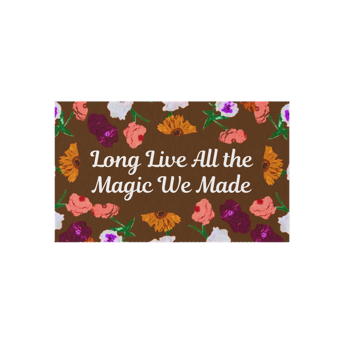 Indoor/Outdoor Rug — "Long Live" Floral Doormat