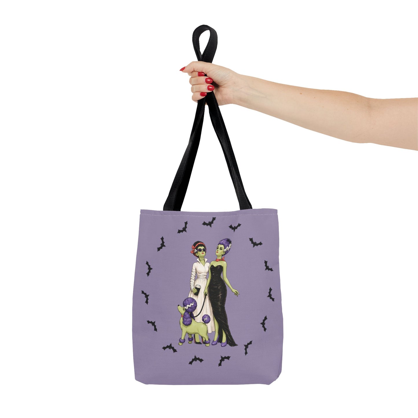 Gothic Brides Tote Bag — Retro Monster Dog Walk Design