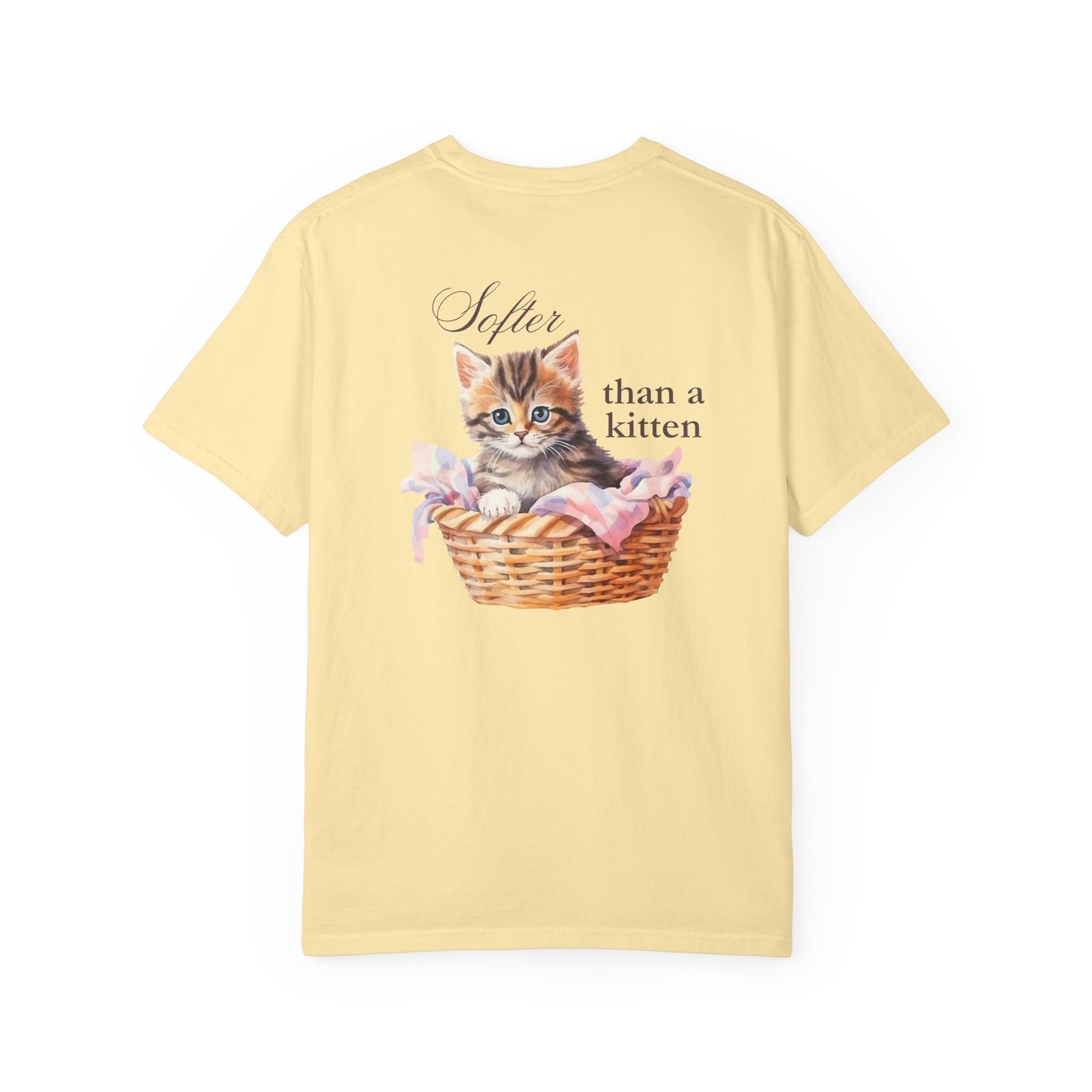 Sweeter than a Peach, Softer than a Kitten - Comfort Colors Unisex T-Shirt | Graphic Tee for Cat Lovers, Gifts for Her, Birthday Present, Casual Wear, Peach and Kitten Designs