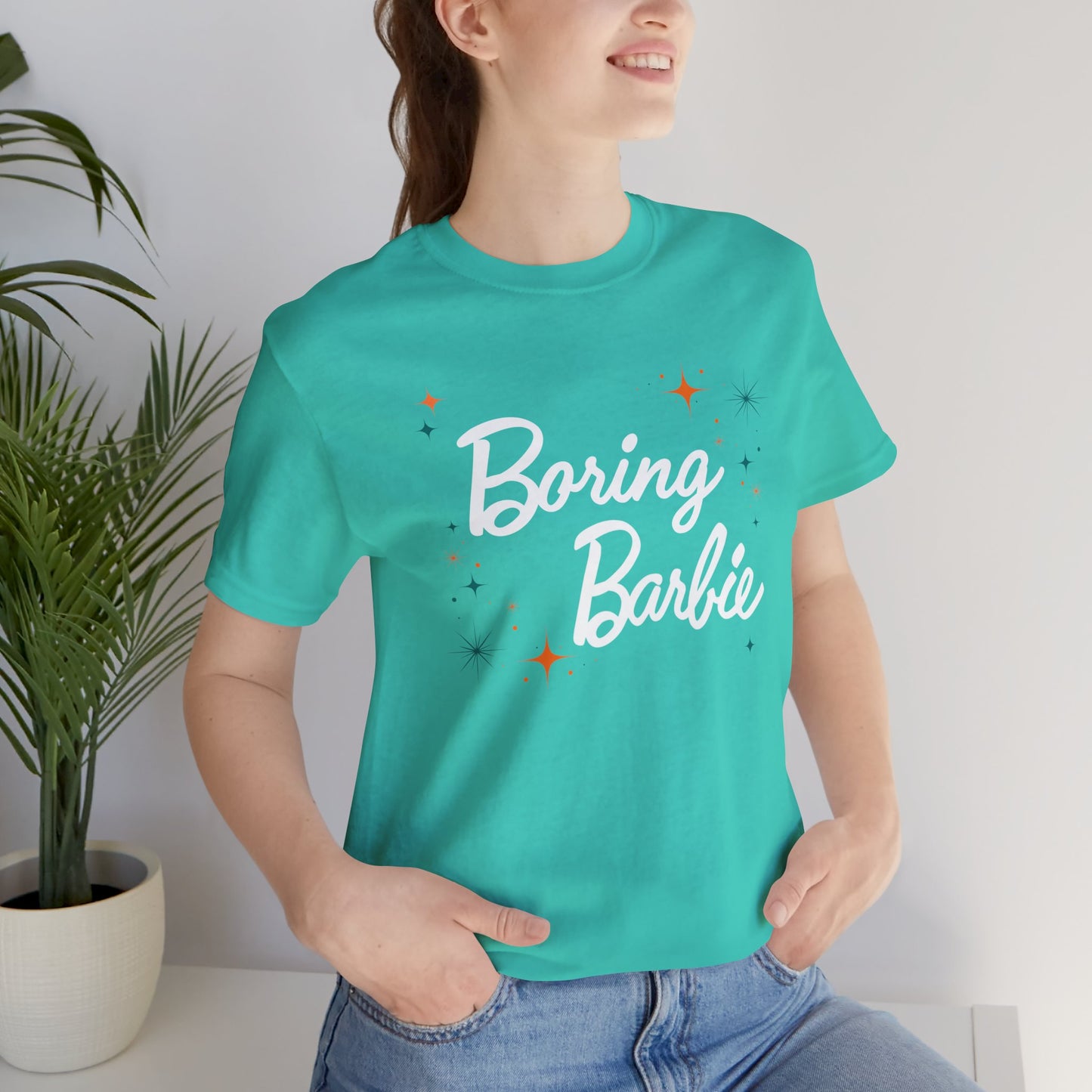 Boring B Orange and Teals Unisex Tee, Fun Casual Shirt, Gift for Fans, Summer Vibes, Statement Tee for Parties, Unique Fashion