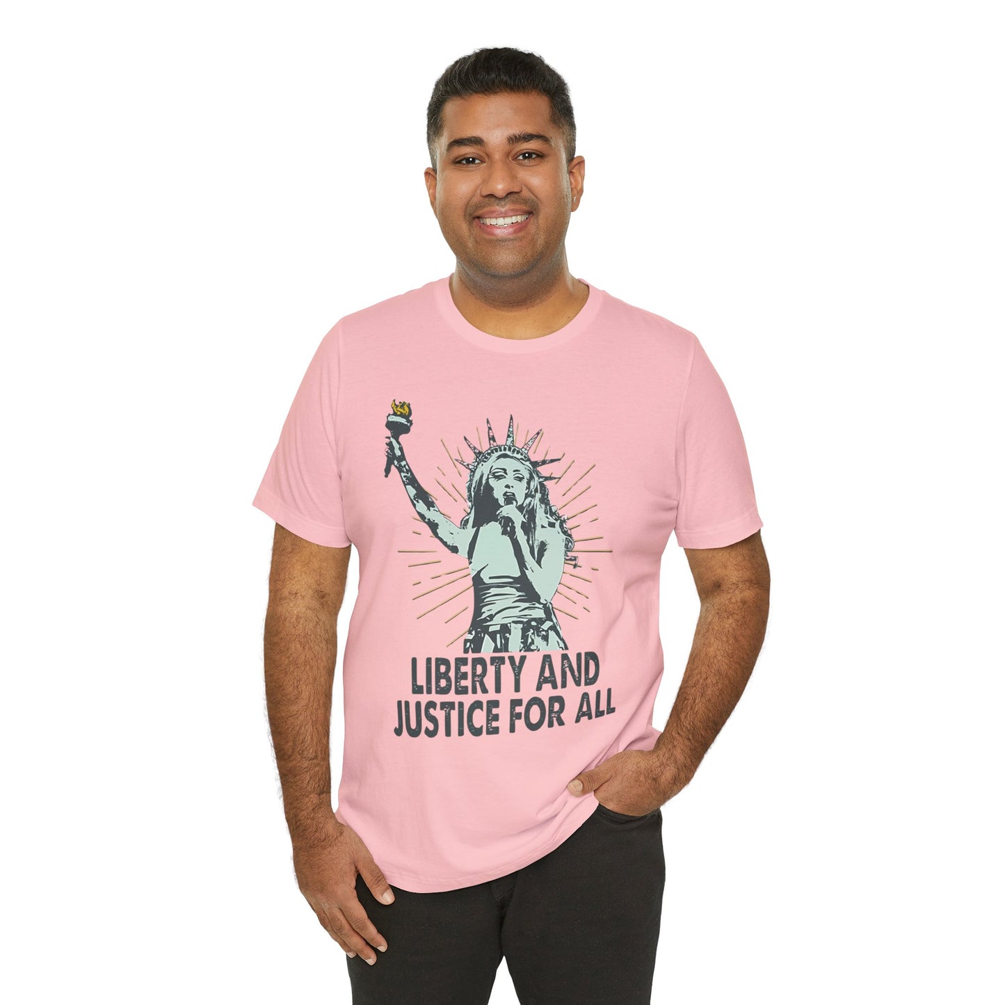 Liberty and Justice Short Sleeve Chappell Tee | Patriotic Unisex Shirt | Freedom Wear, Gift for Activists, Independence Day, Casual Style, [...]