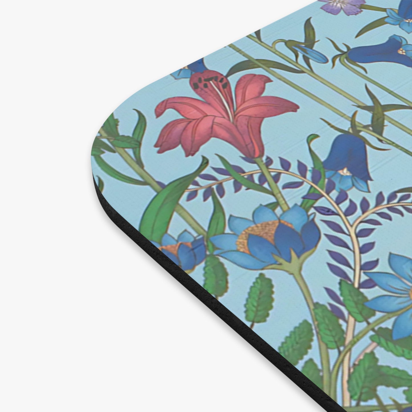 Floral Serenity Mouse Pad | Colorful Flower Design for Home Office "Flora Blue"