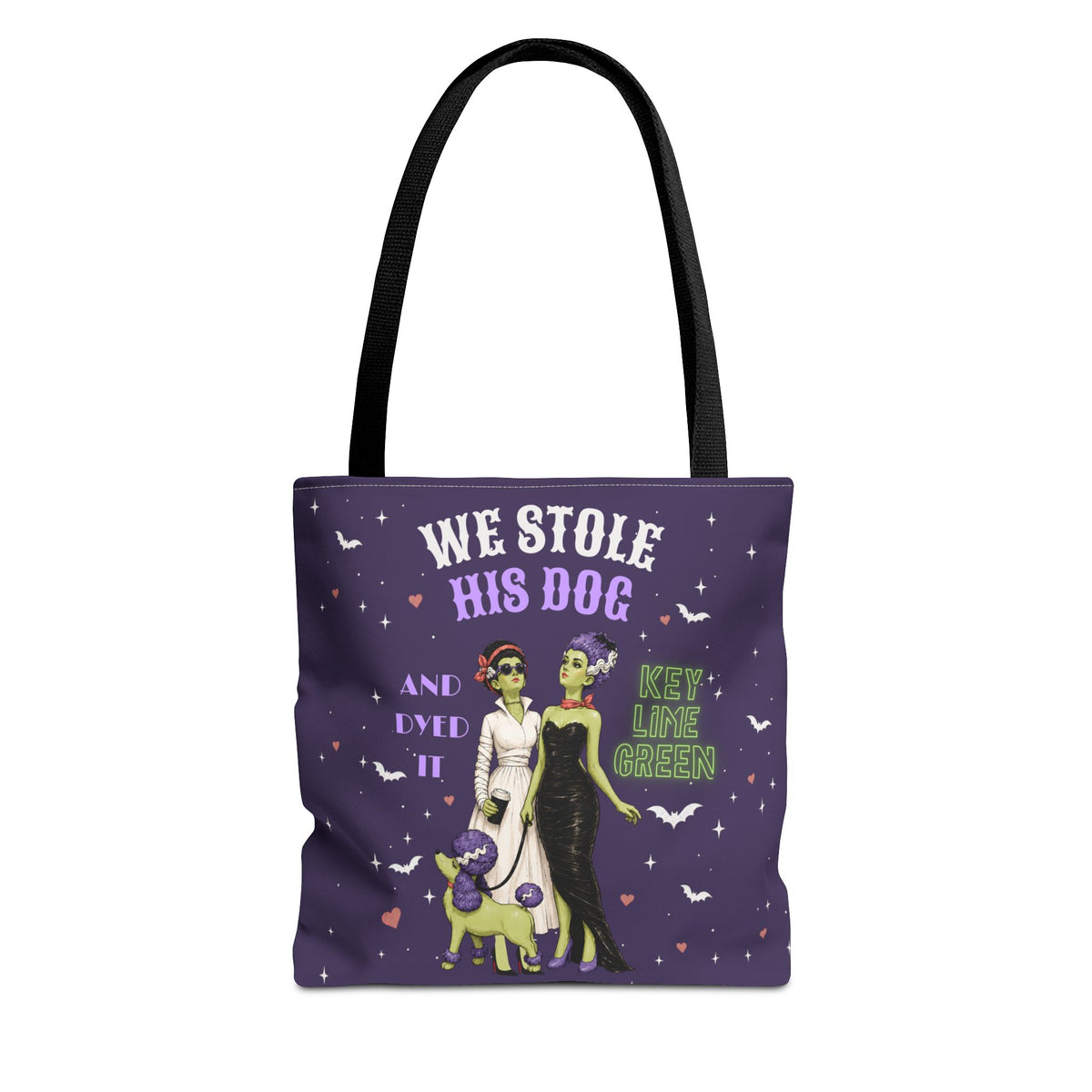 Gothic Brides Tote Bag — Retro Monster Dog Walk Design