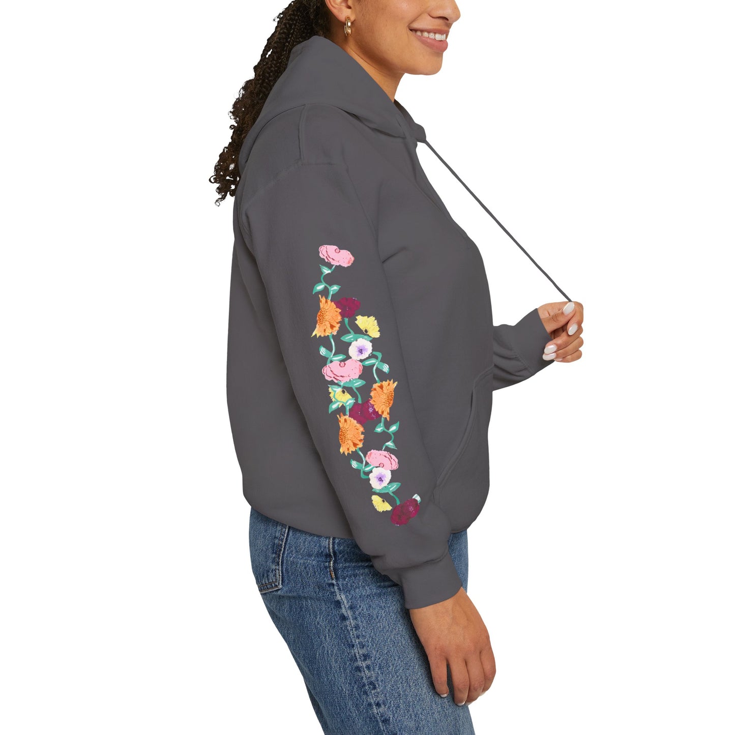 Acoustic Piano Floral Sleeve Hoodie