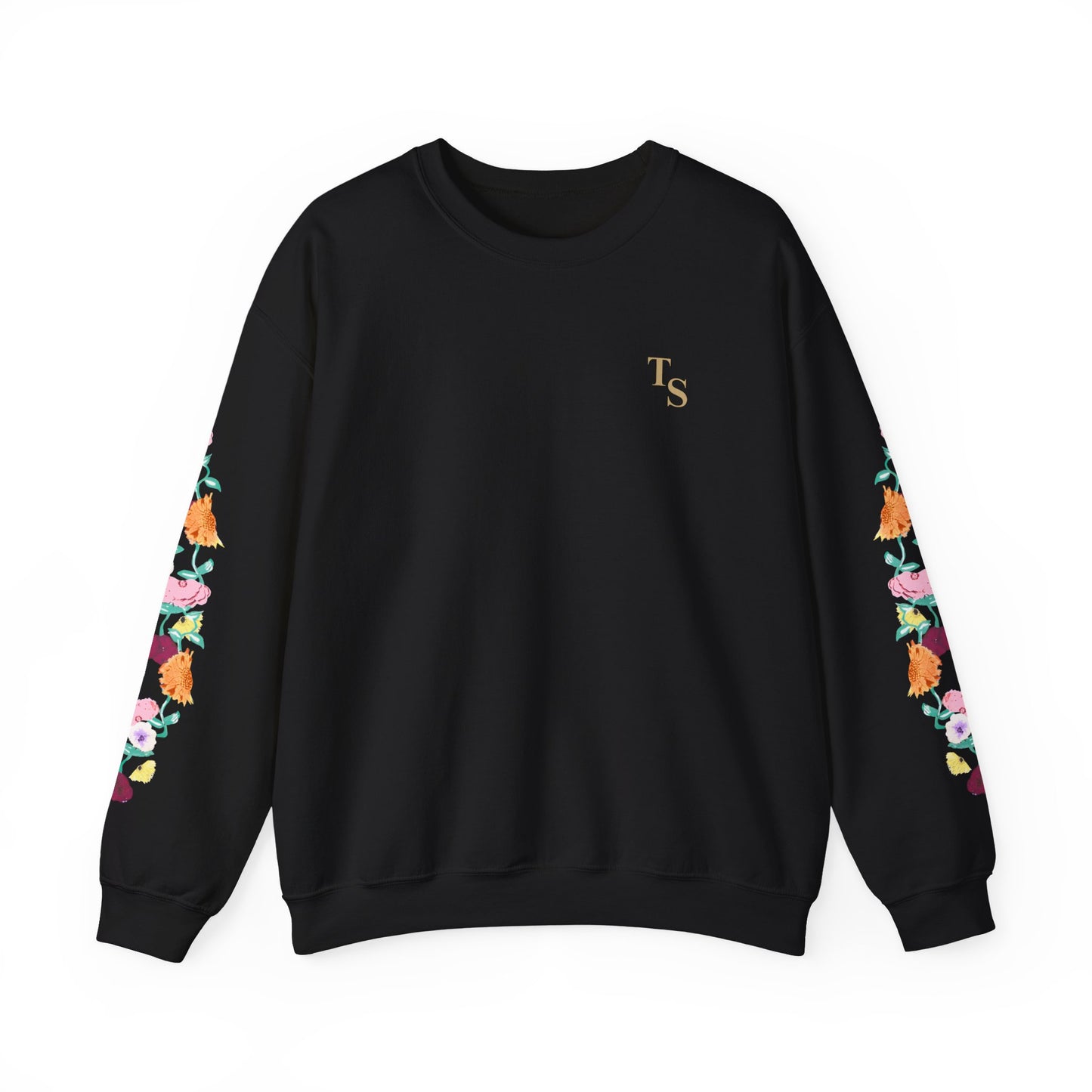 Acoustic Piano Floral Sleeve Crewneck Sweatshirt