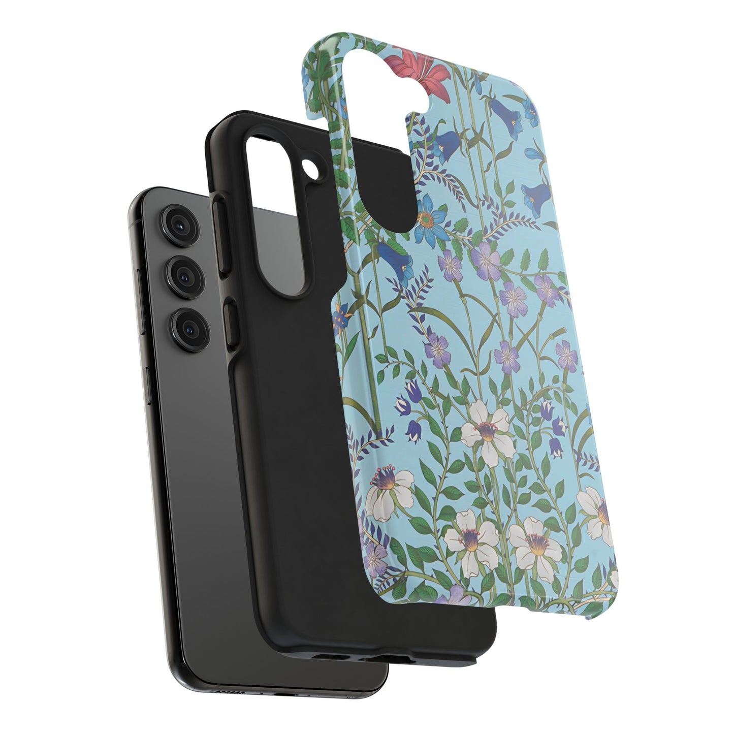 Vibrant Floral Tough Phone Case "Flora Blue"- Durable Protection for Your Device
