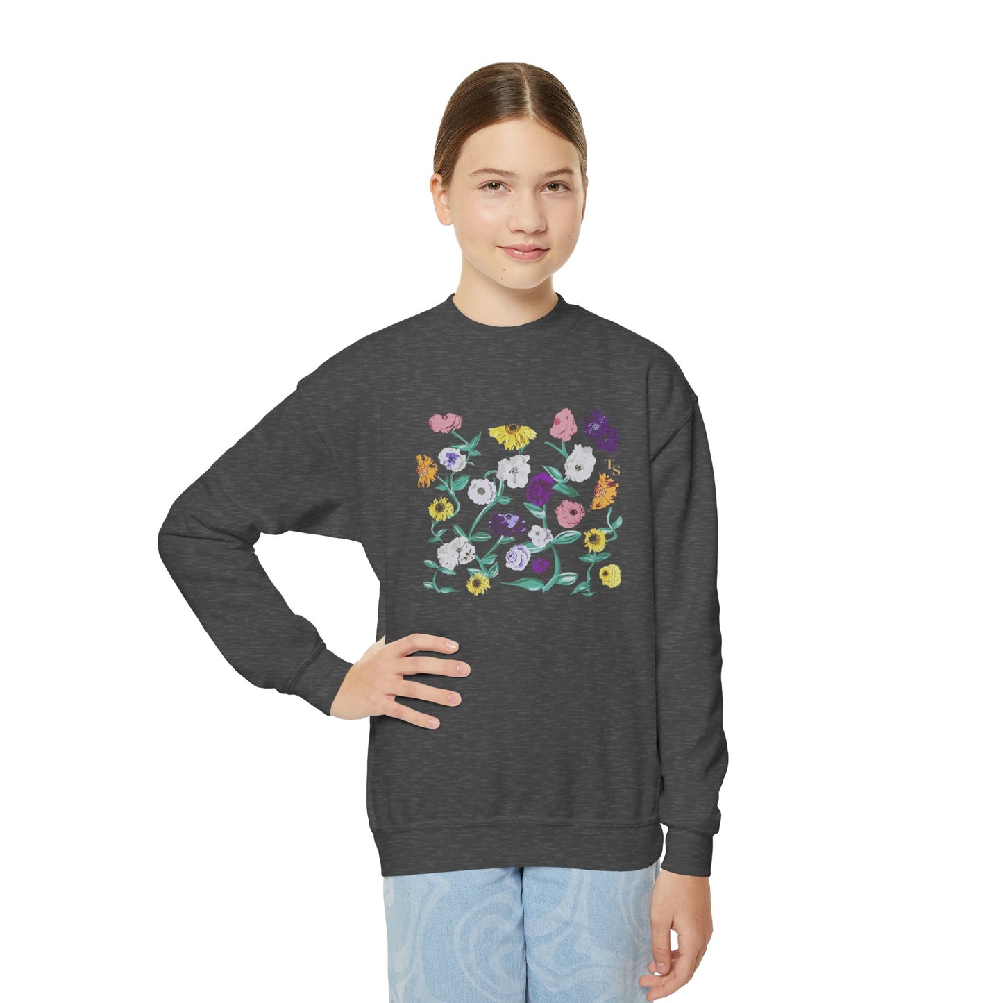 Youth Acoustic Piano Floral Crewneck Sweatshirt