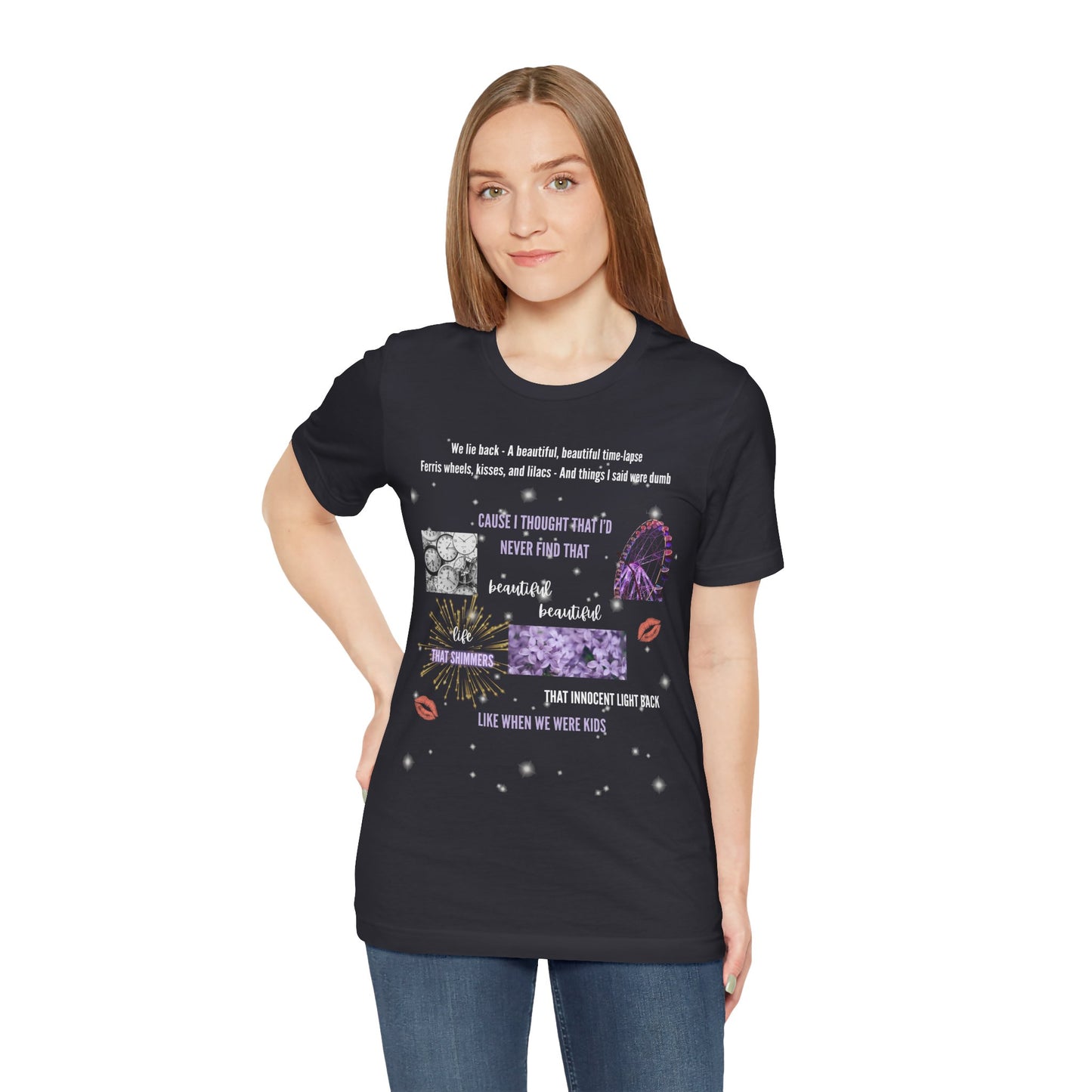 Eldest Daughter Collage Tee, Unisex Short Sleeve Jersey Tee, Motivational Shirt, Perfect Gift for Friends, Positive Vibes Apparel